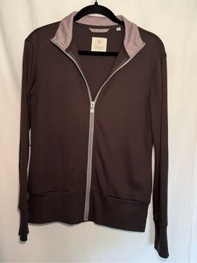 Linksoul Women's 100% Luxury Cotton Full Zip Track Jacket Size Small Brown